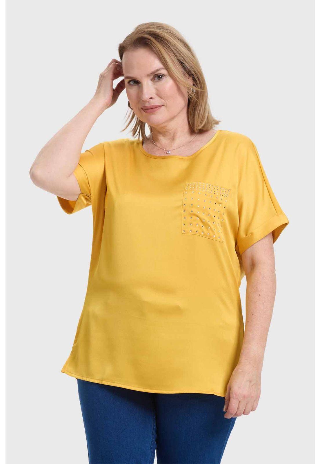 Polera Mujer Con Bolsillo Amarillo-1