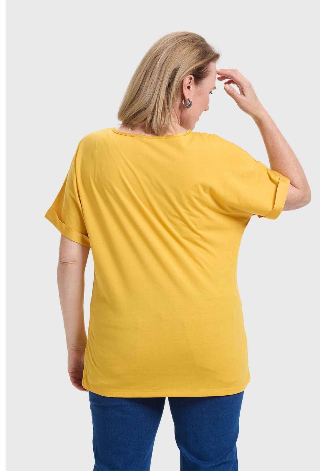 Polera Mujer Con Bolsillo Amarillo-2