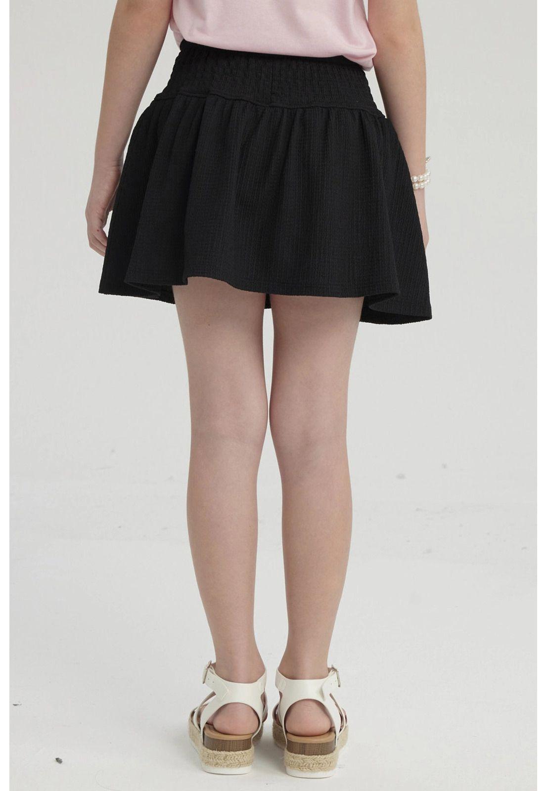 Falda Niña Short Pretina Panal Negro-2