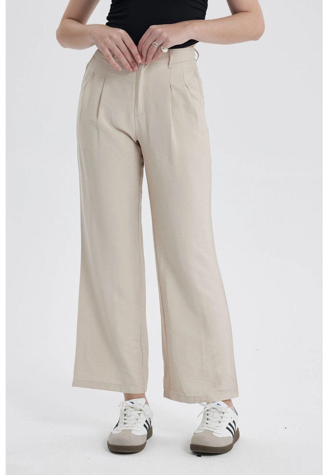 Pantalón Mujer Sastrero Beige - ll-0