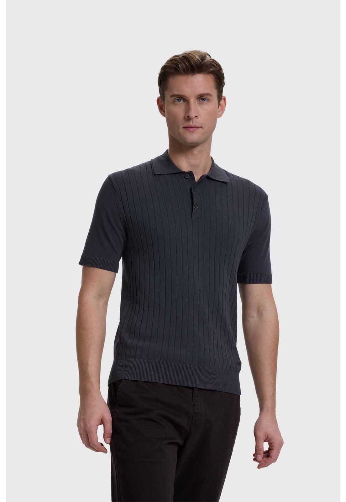 Polera Hombre Textura Línea Marengo-0