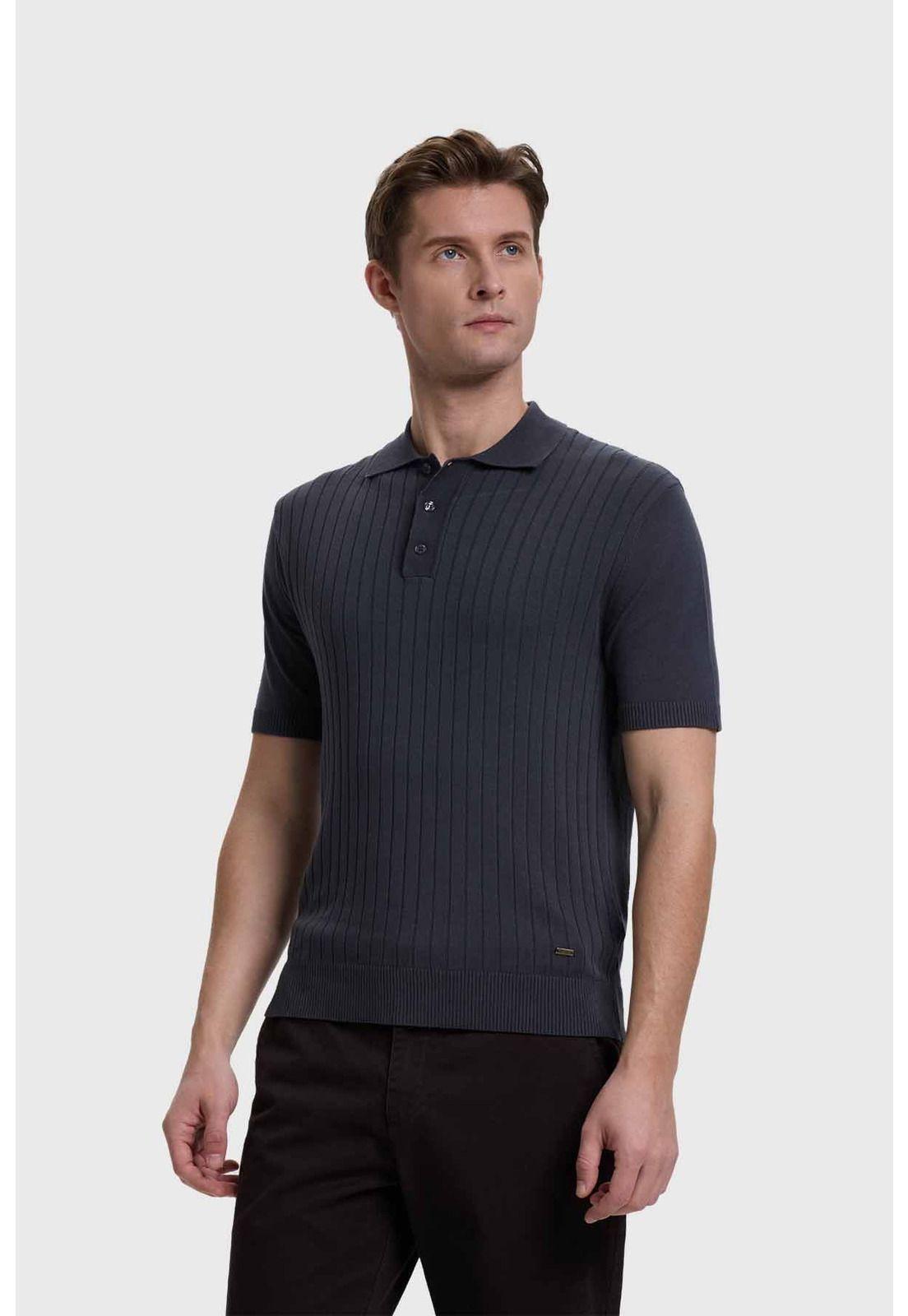 Polera Hombre Textura Línea Marengo-1