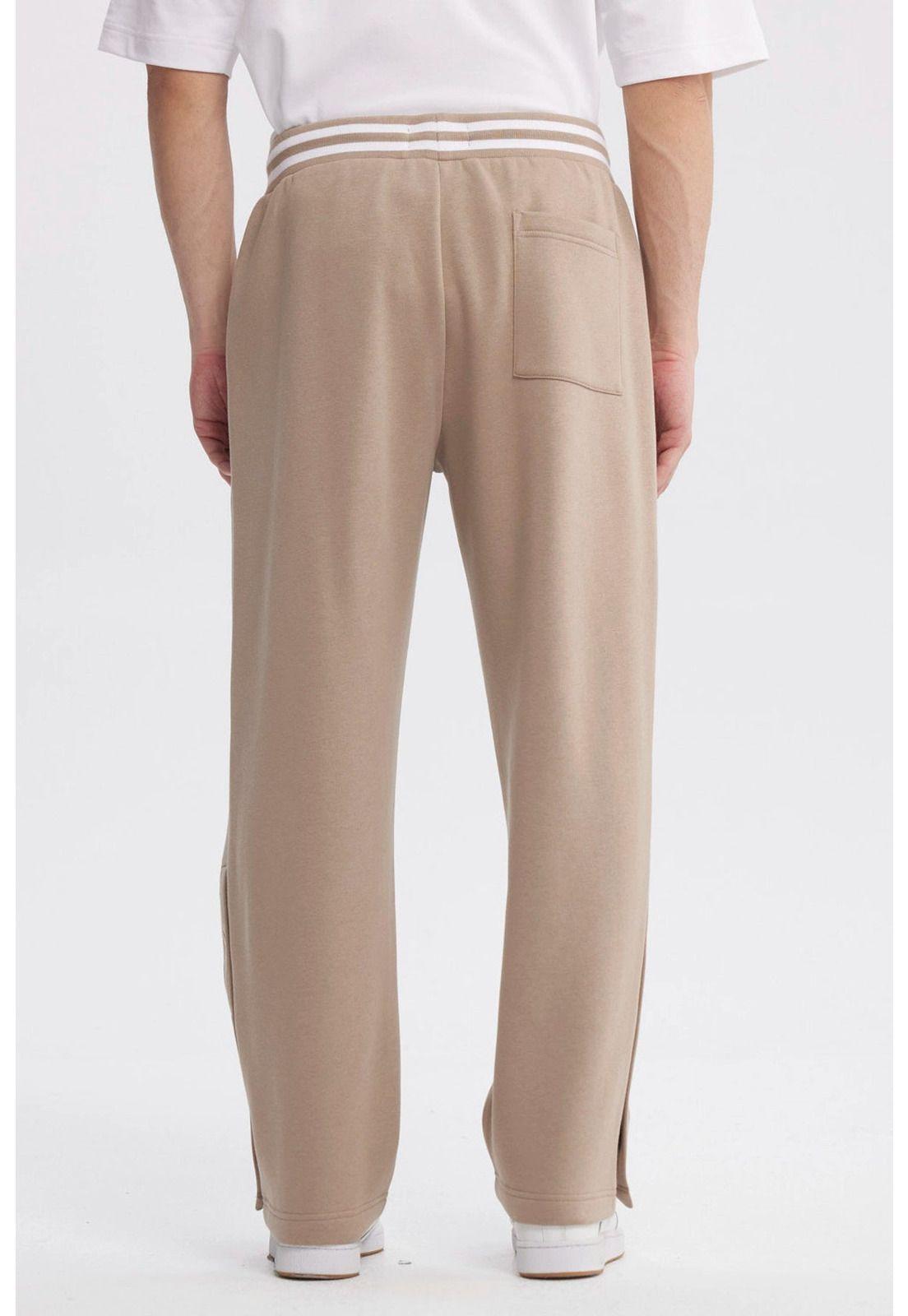 Pantalón Buzo Hombre Juvenil Calce Recto Beige-2