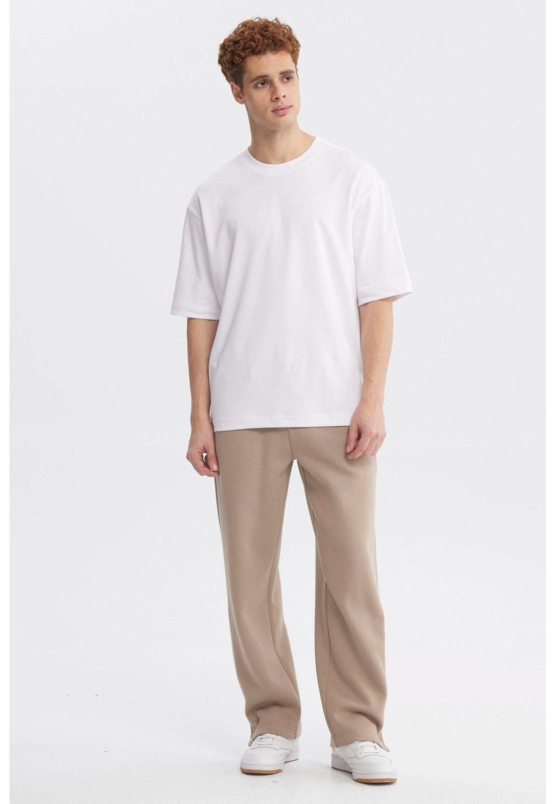 Pantalón Buzo Hombre Juvenil Calce Recto Beige-3