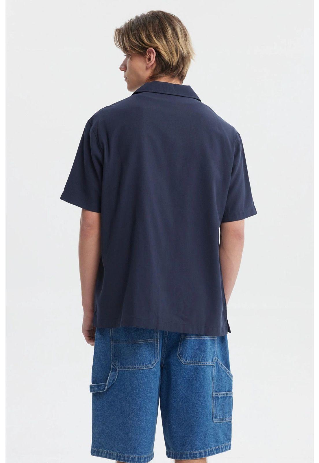 Camisa Hombre Oversize Azul-2