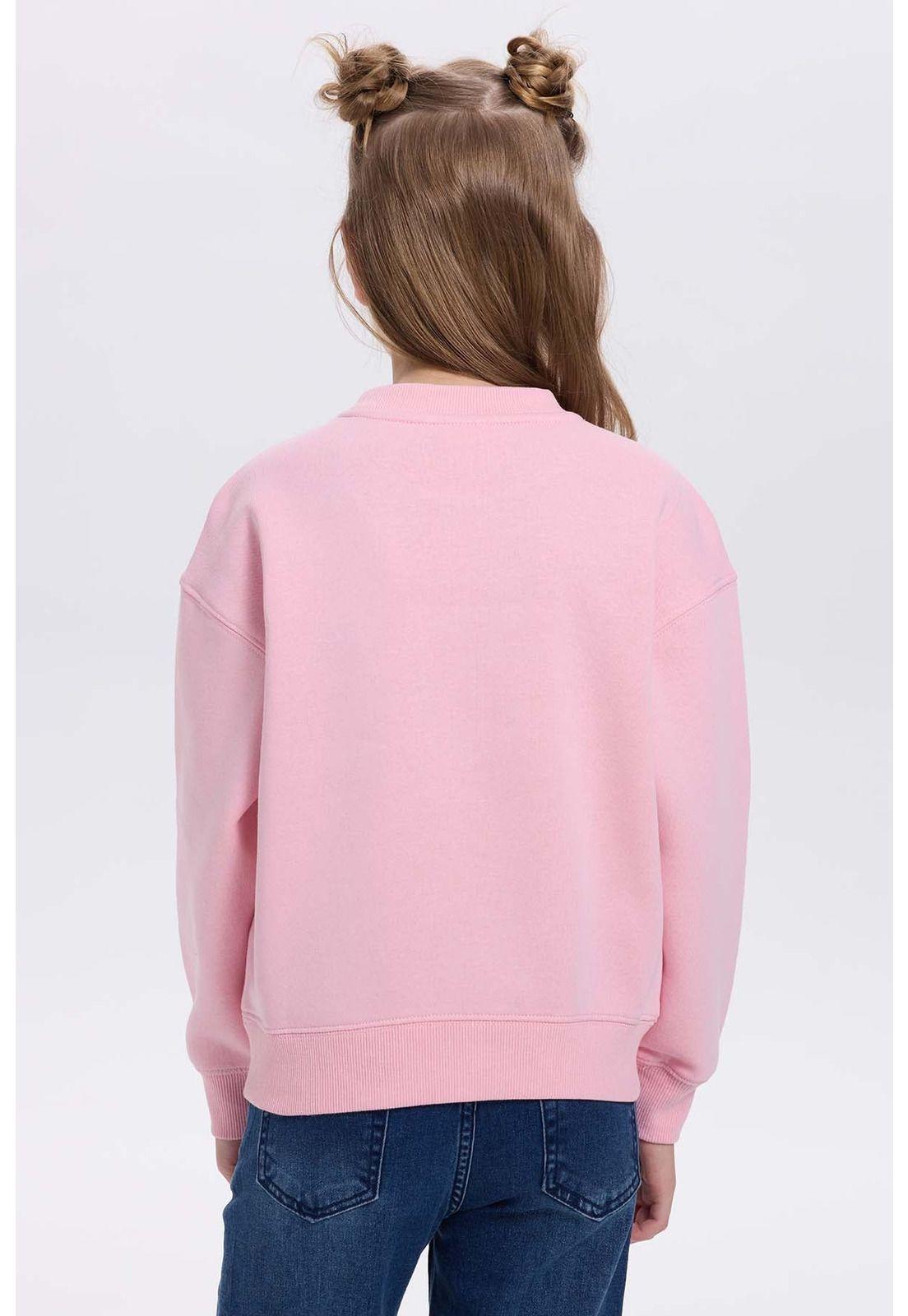 Polerón Niña Print Cerrado Rosado-2