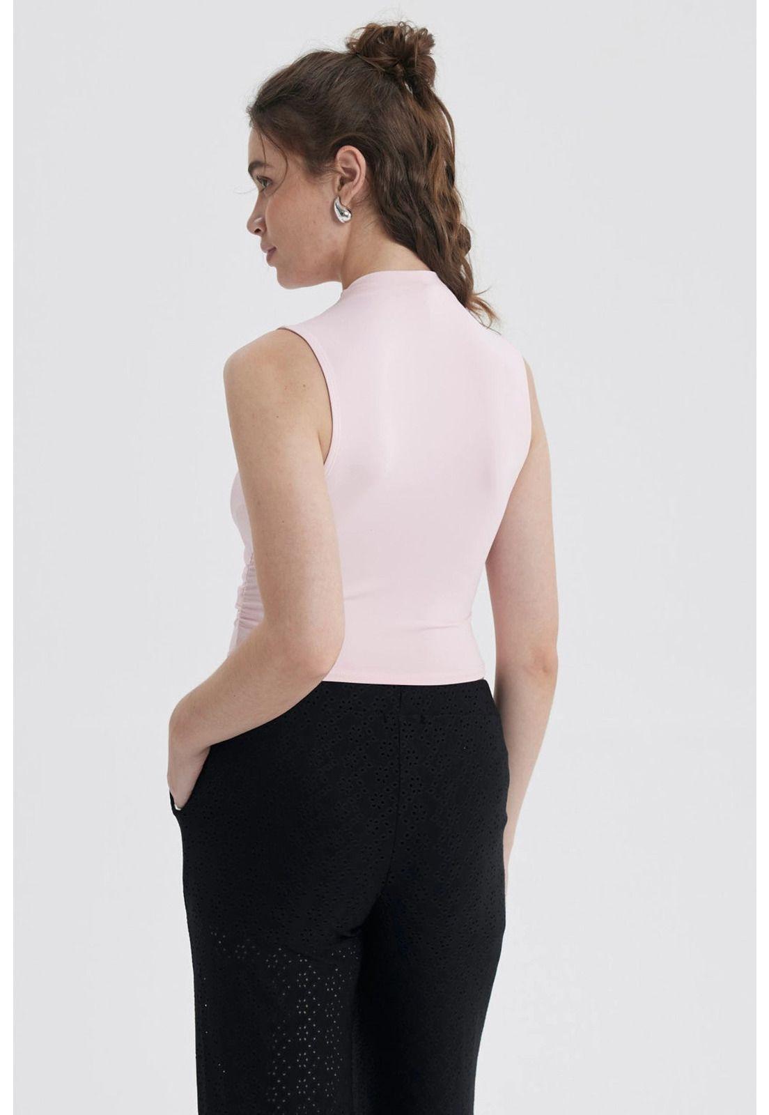 Polera Mujer Basta Asimétrica Rosa-2