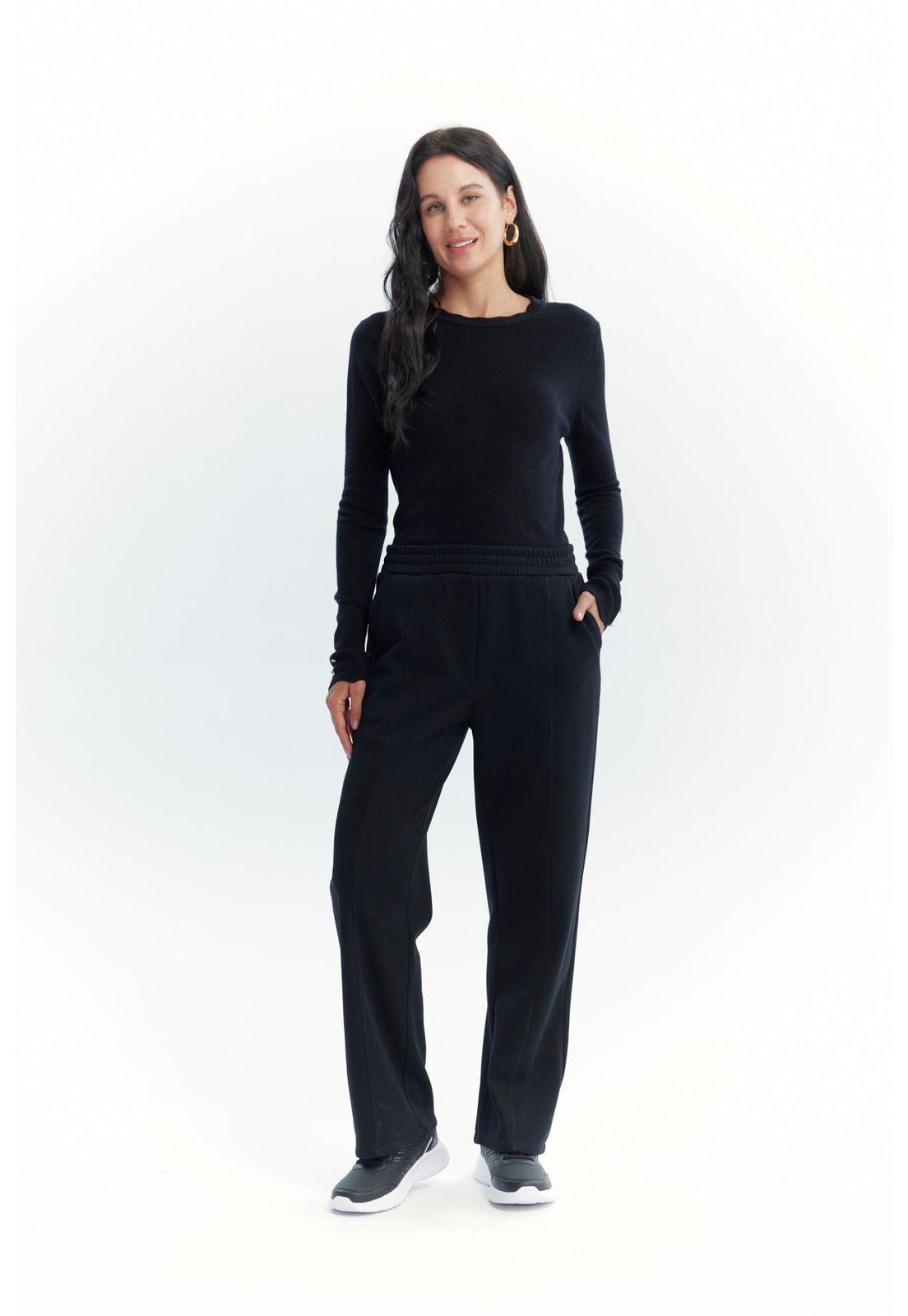 Pantalón Mujer Calce Recto Negro - Vlll-3