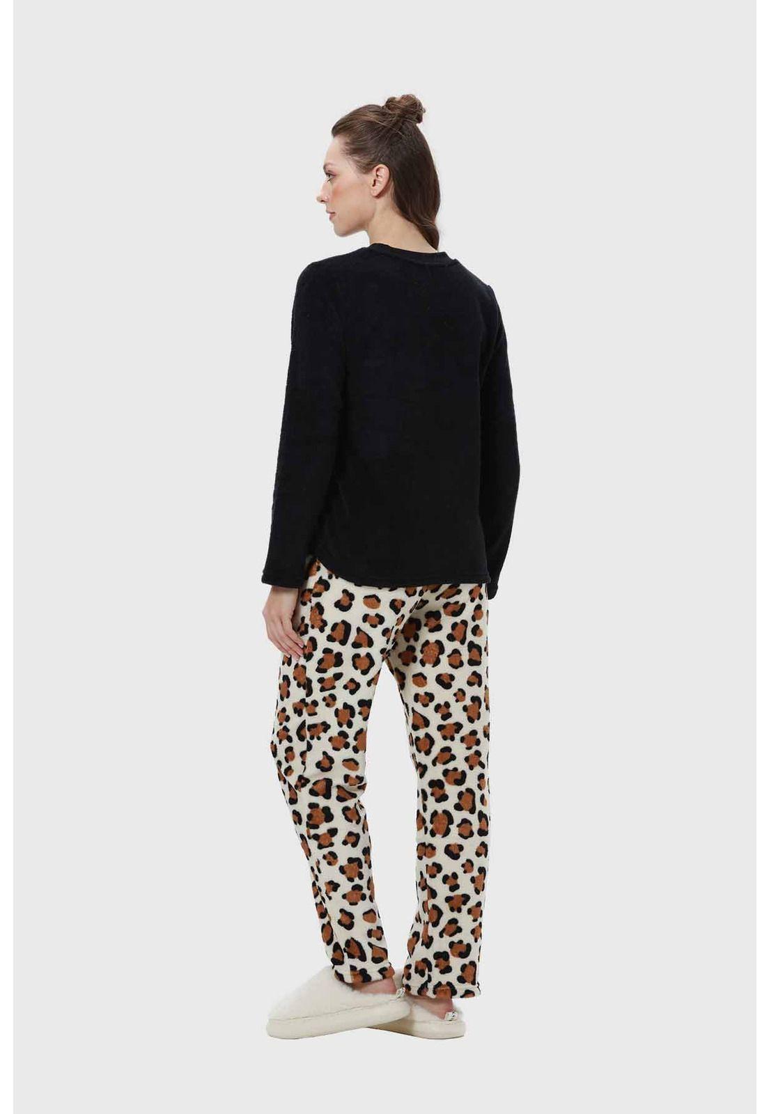 Pijama Mujer Polar Negro - ll-2