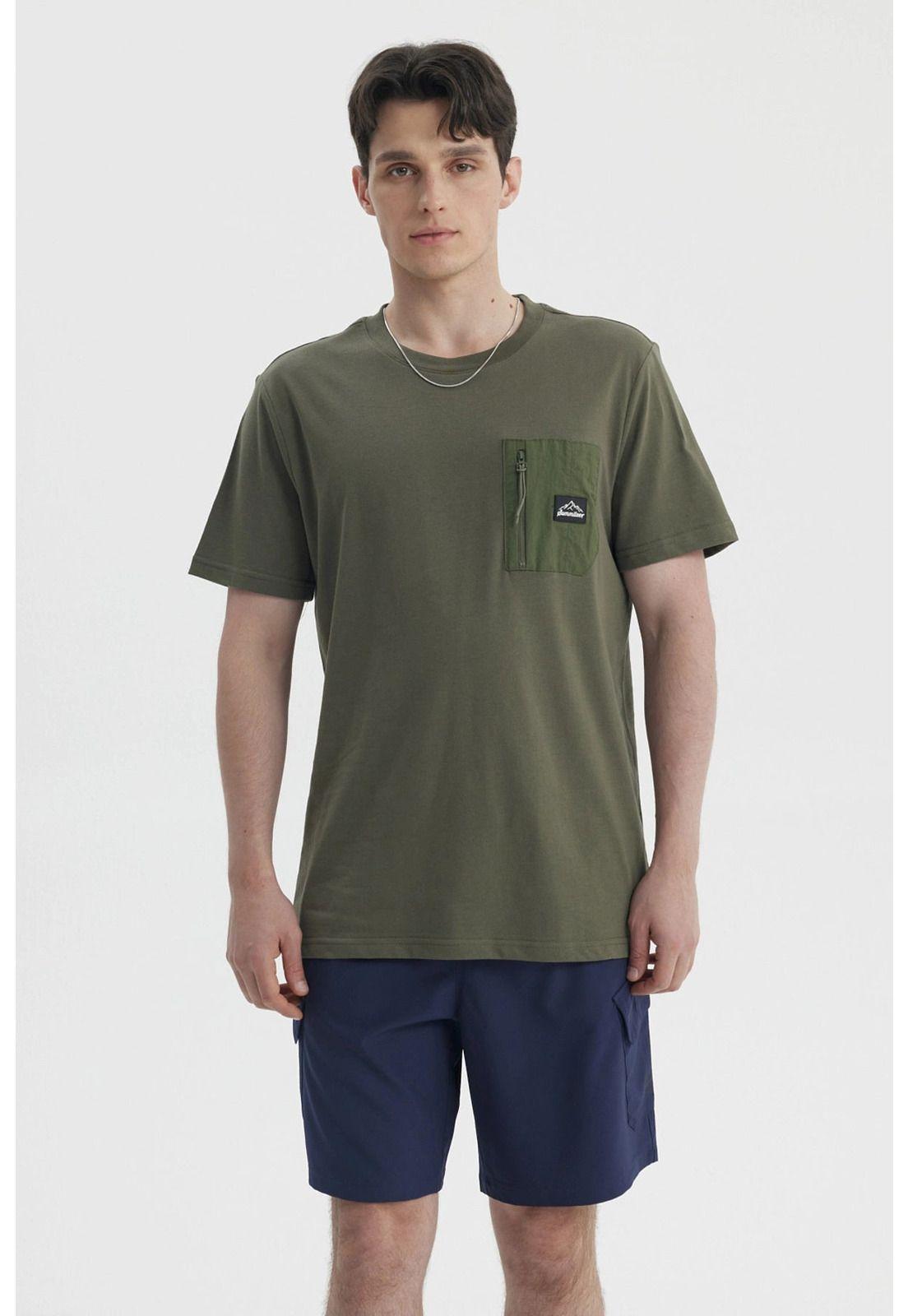 Polera Hombre Slim Verde Militar-0