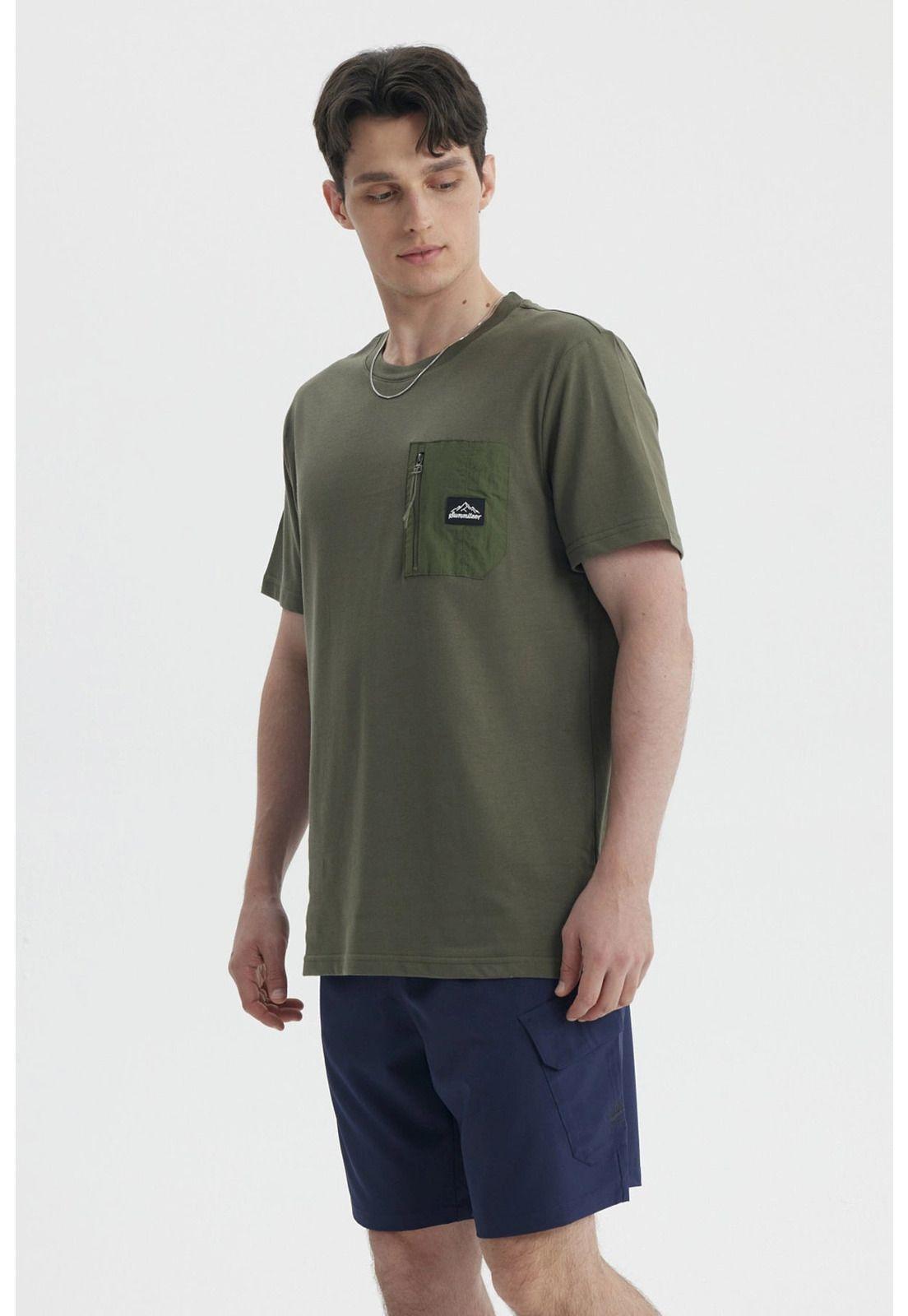 Polera Hombre Slim Verde Militar-1