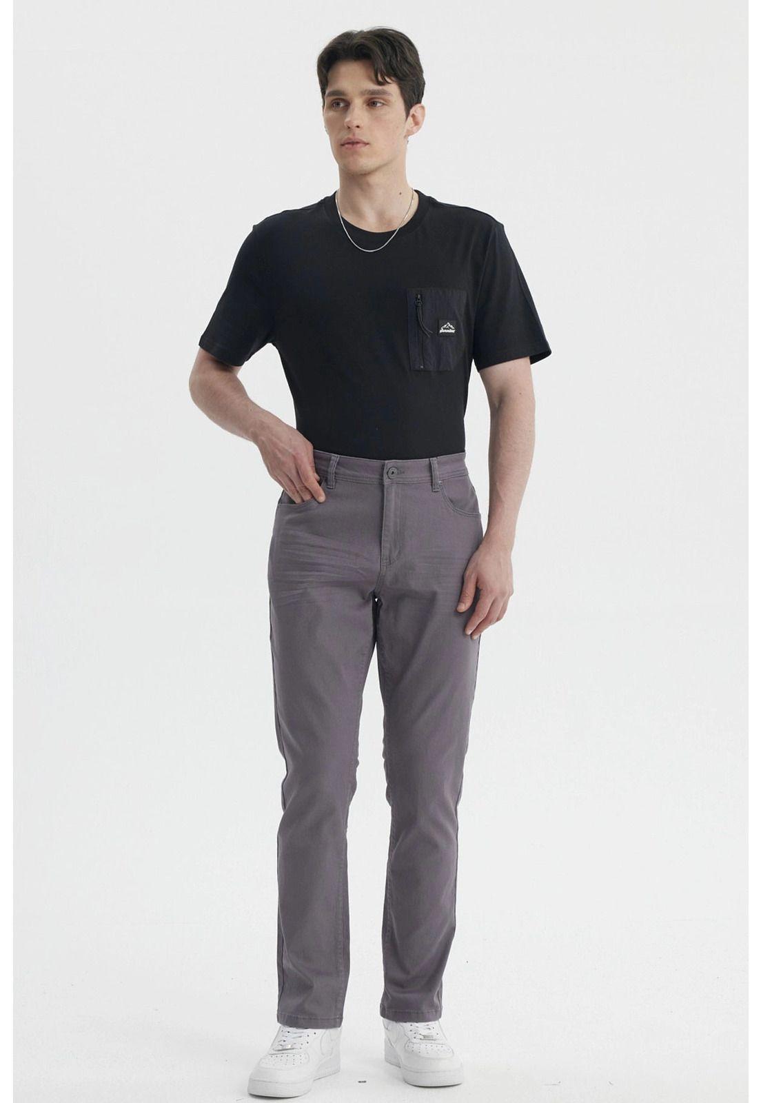 Jeans Hombre Slim Color Gris - ll-3