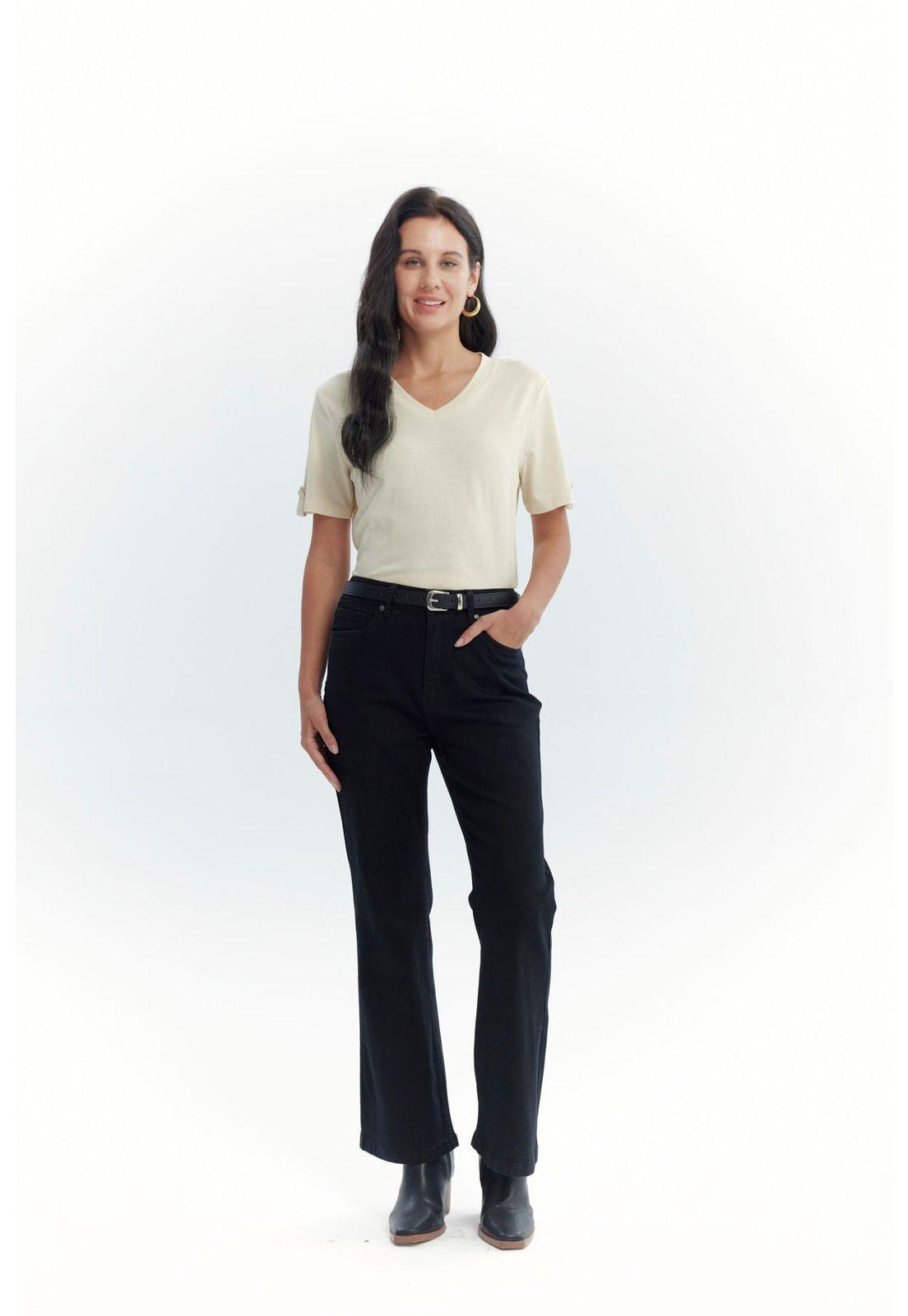 Jeans Mujer Flare Negro - lV-3