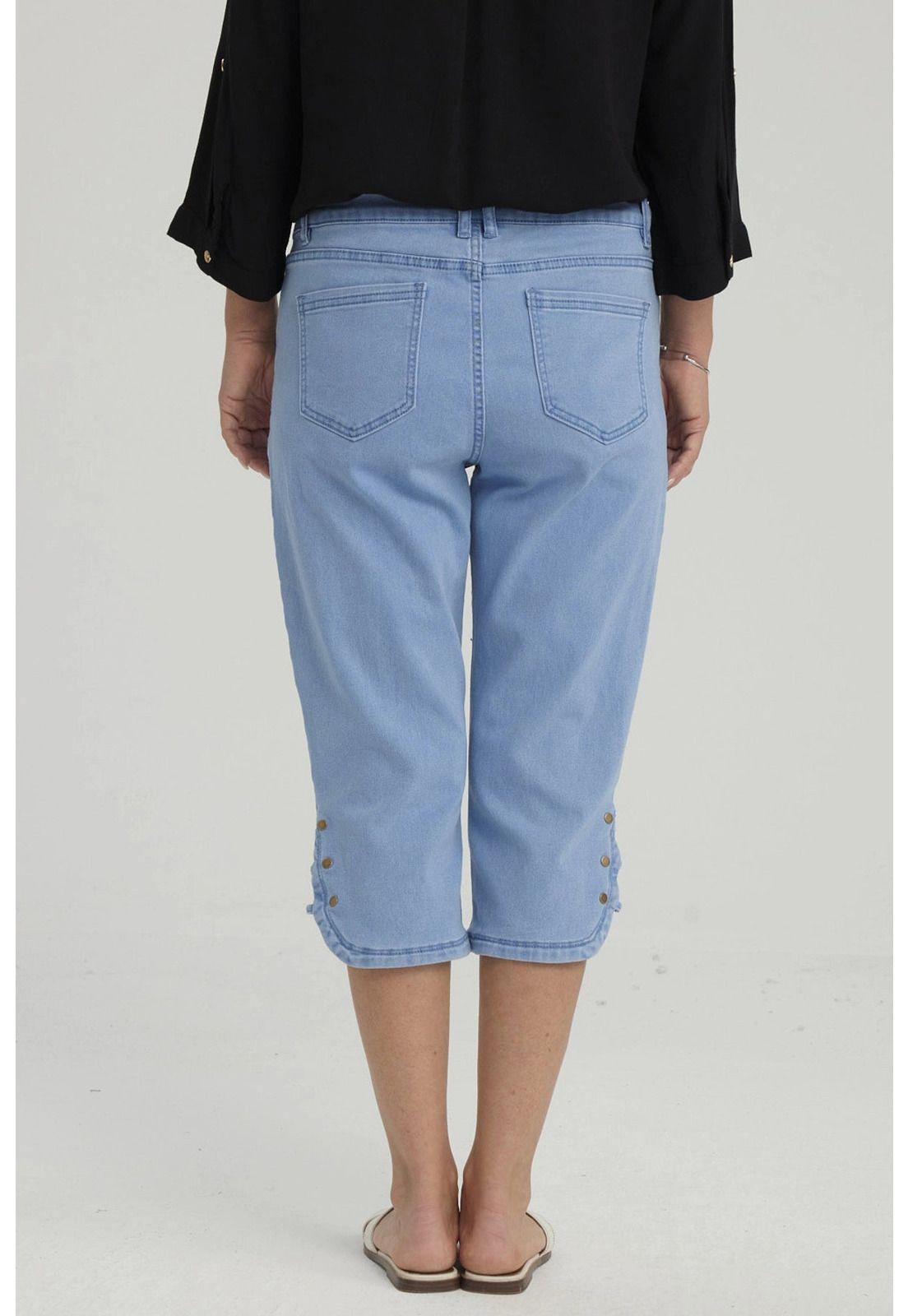 Pantalón Mujer Denim Apertura Lateral Celeste-2