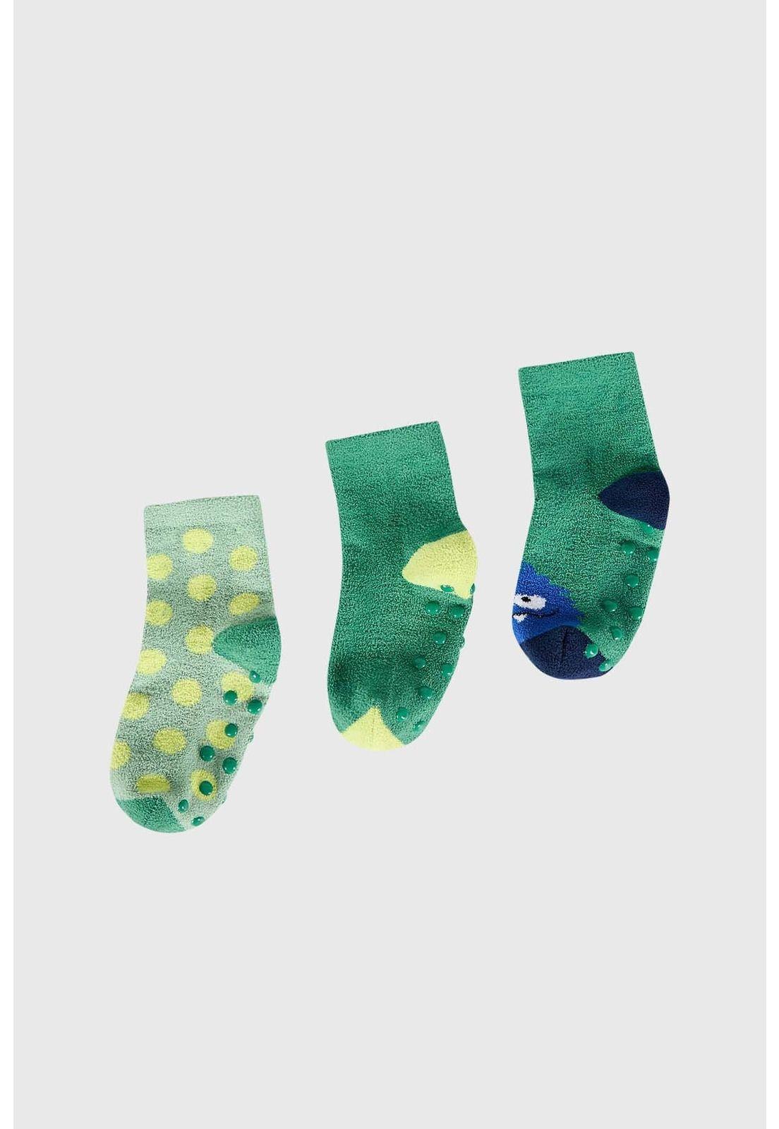 Calcetín De Vestir Niño Tripack Verde-0