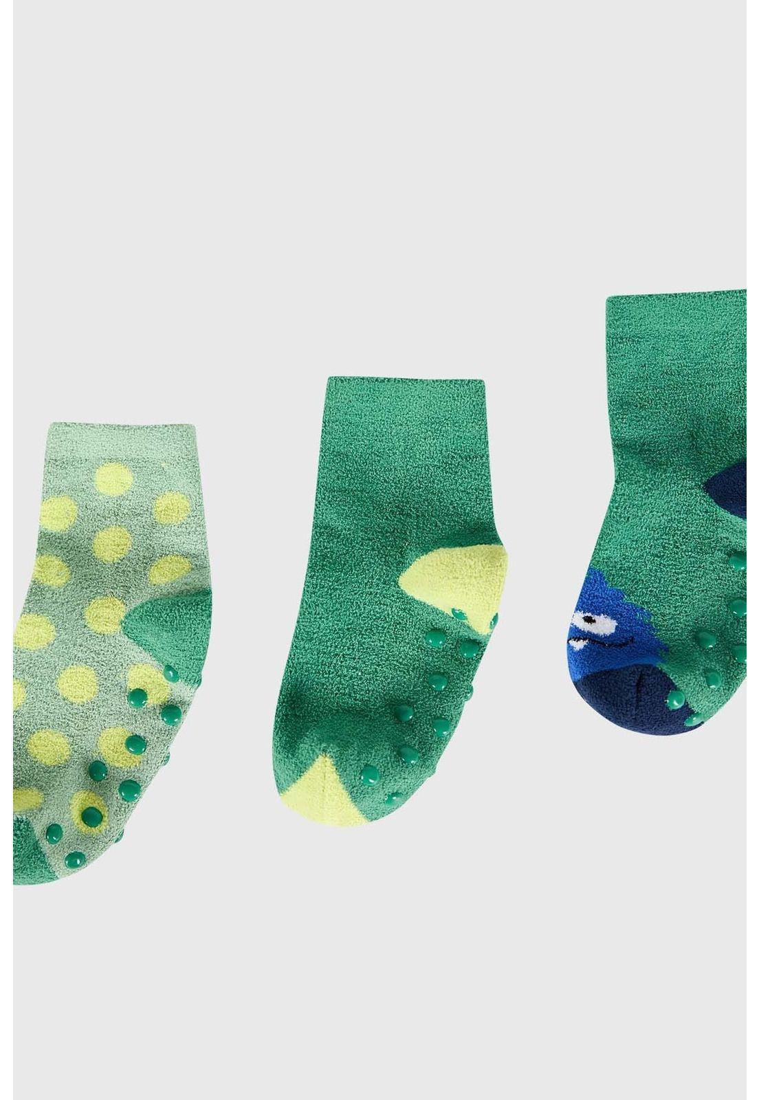 Calcetín De Vestir Niño Tripack Verde-1