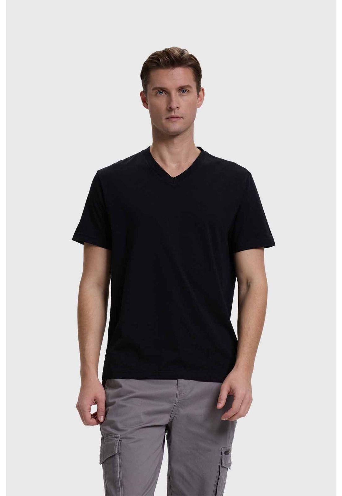 Polera Hombre Casual Básica Negro-0