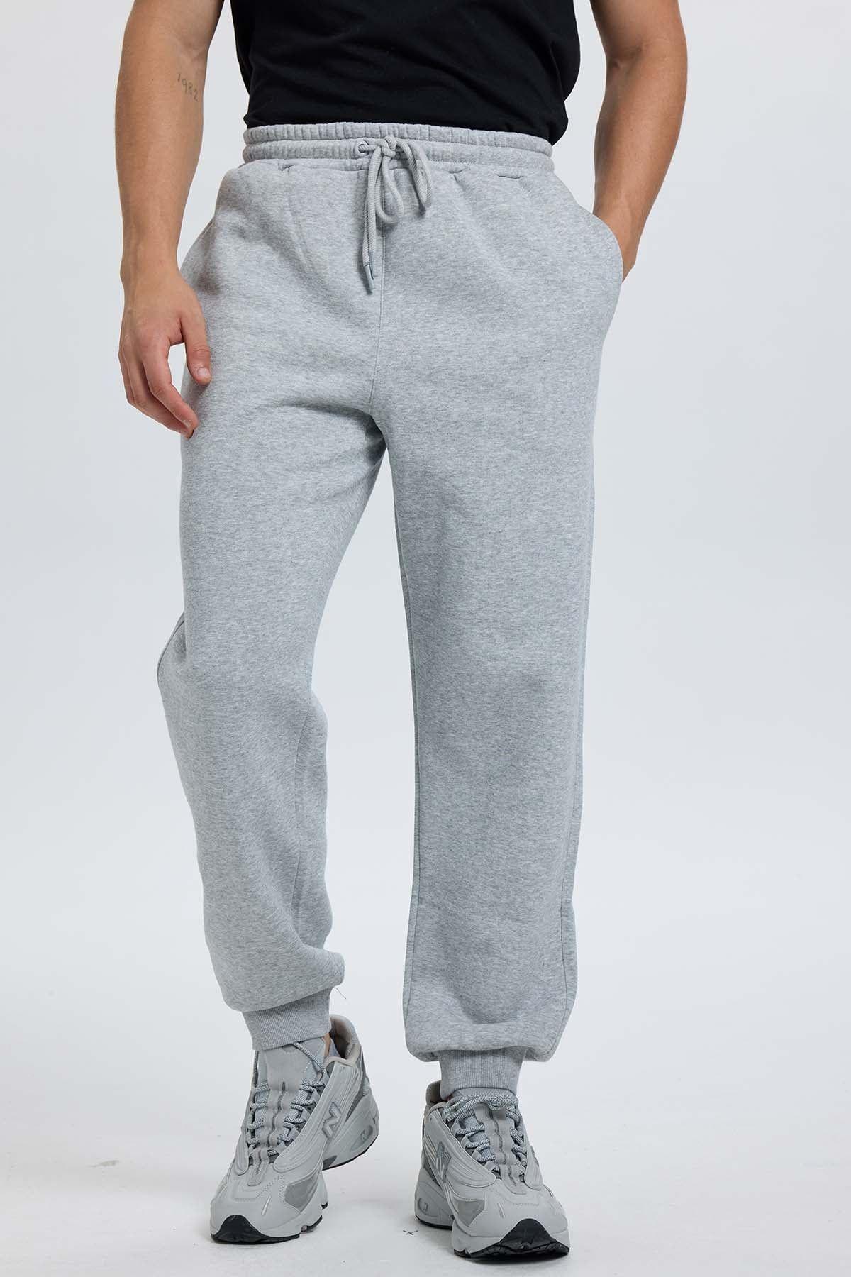 Pantalón Buzo Hombre Jogger Gris Melange-0