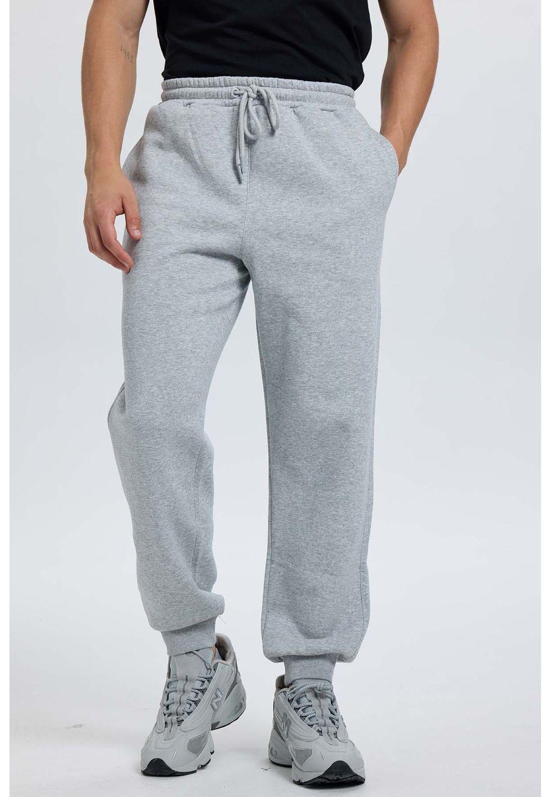 Pantalón Buzo Hombre Jogger Gris Melange-0
