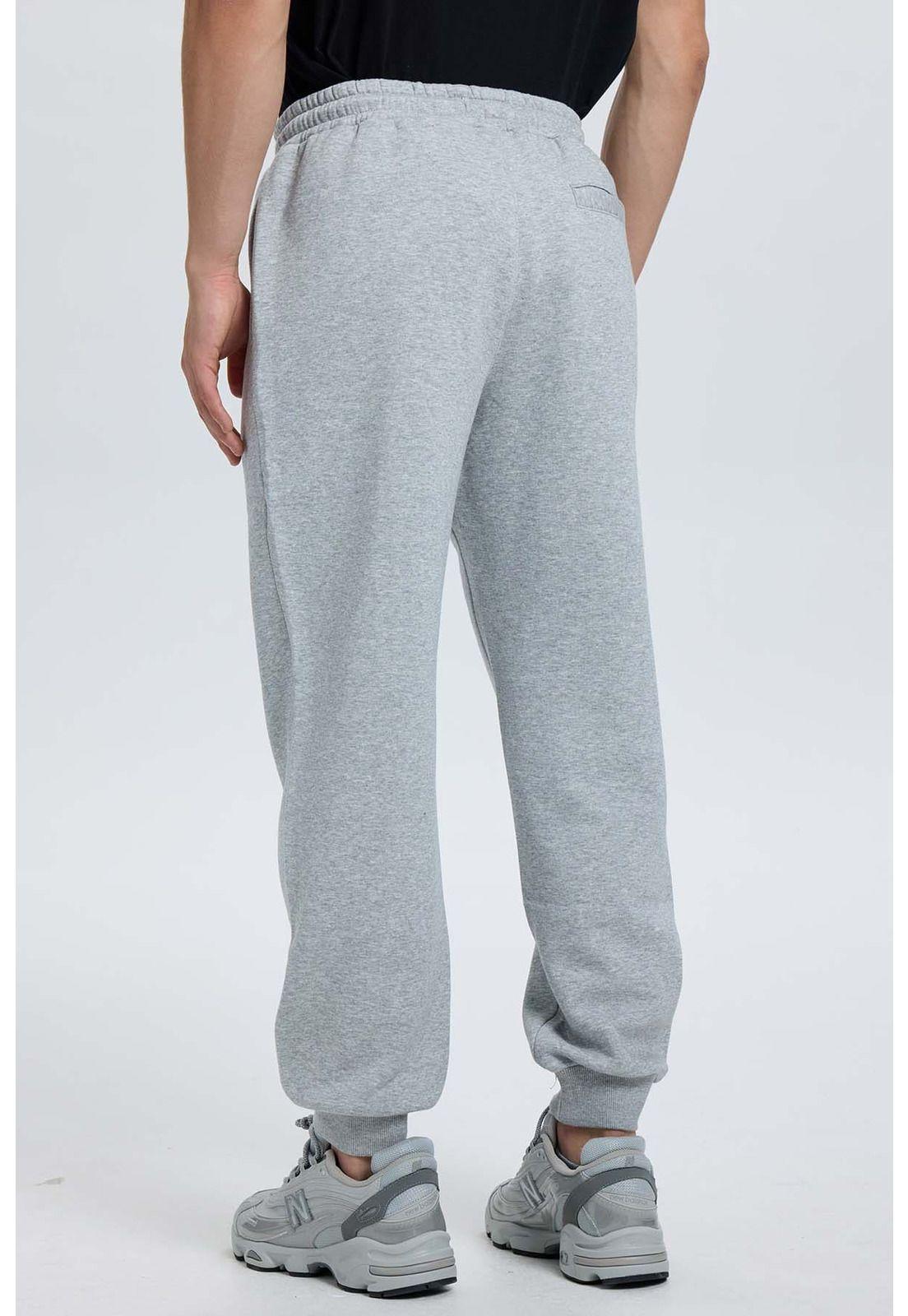 Pantalón Buzo Hombre Jogger Gris Melange-2