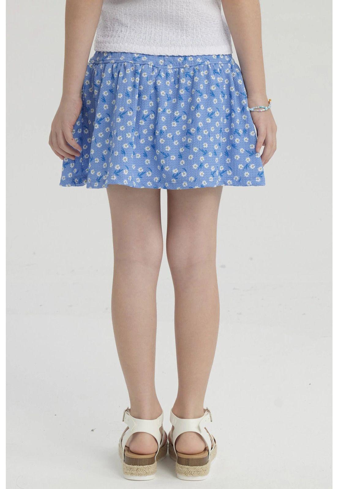 Falda Niña Short Pretina Panal Azulino-2