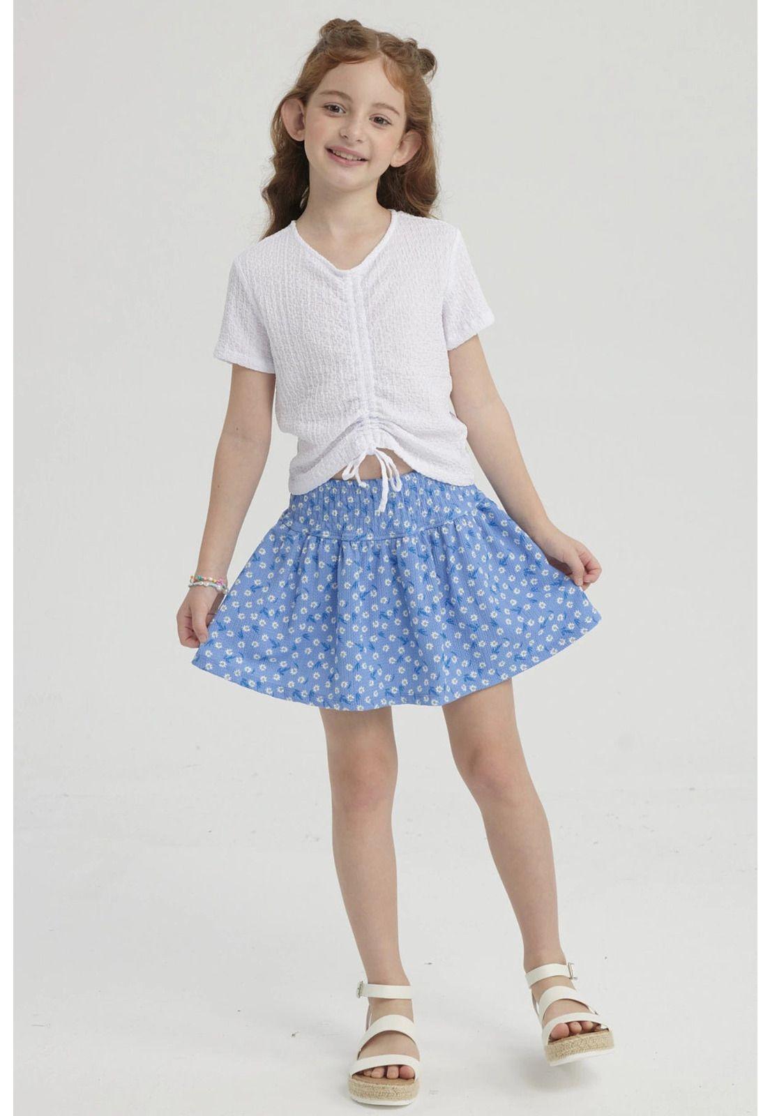 Falda Niña Short Pretina Panal Azulino-3