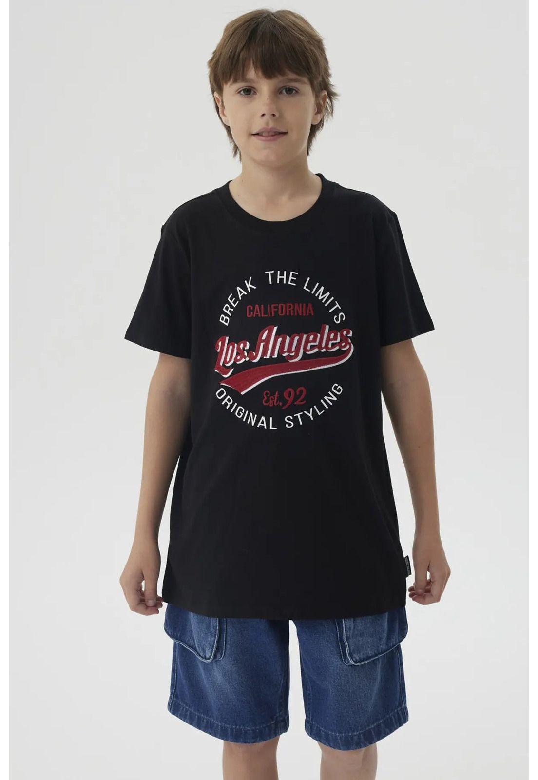 Polera Niño Letras Bordadas Negro-0