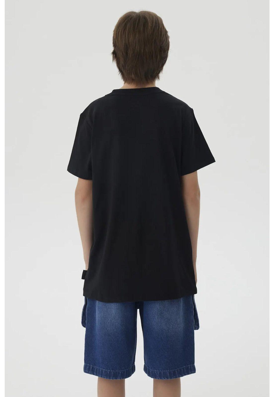 Polera Niño Letras Bordadas Negro-2