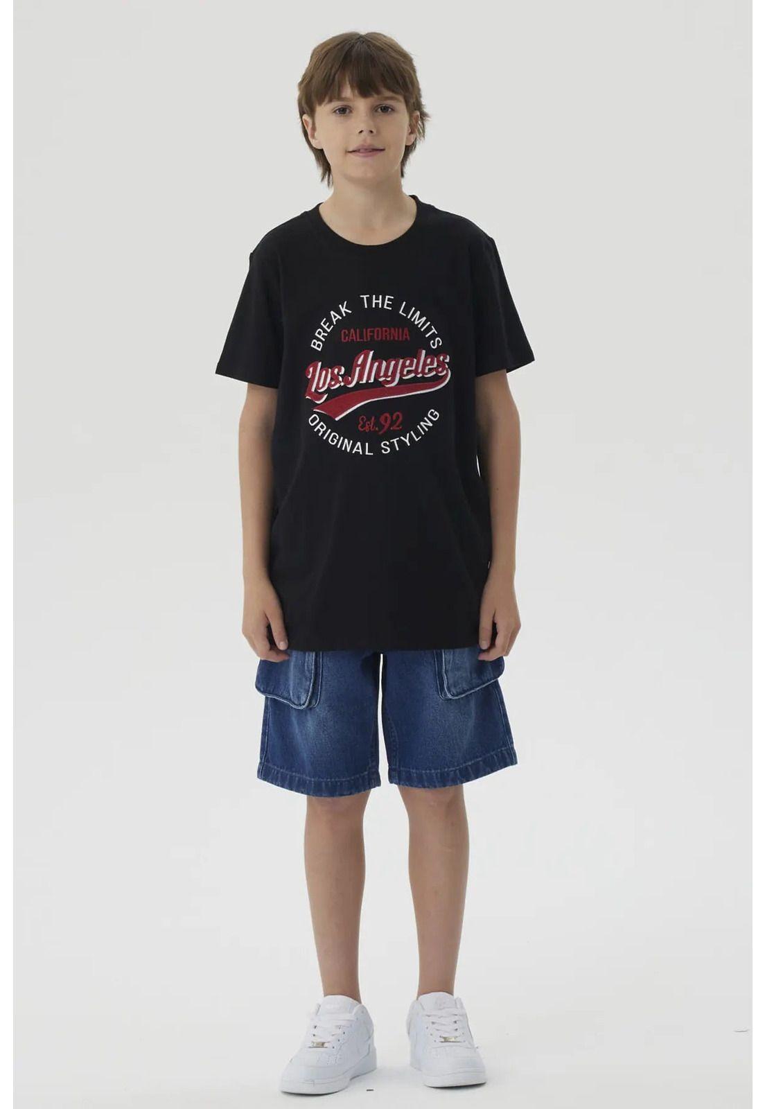 Polera Niño Letras Bordadas Negro-3