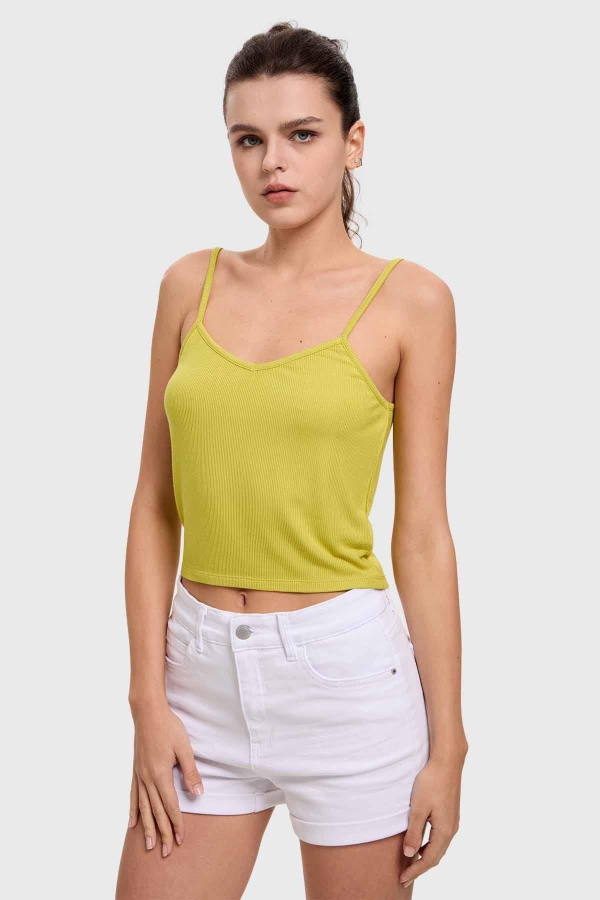 Polera Mujer Pabilo Crop Verde-1