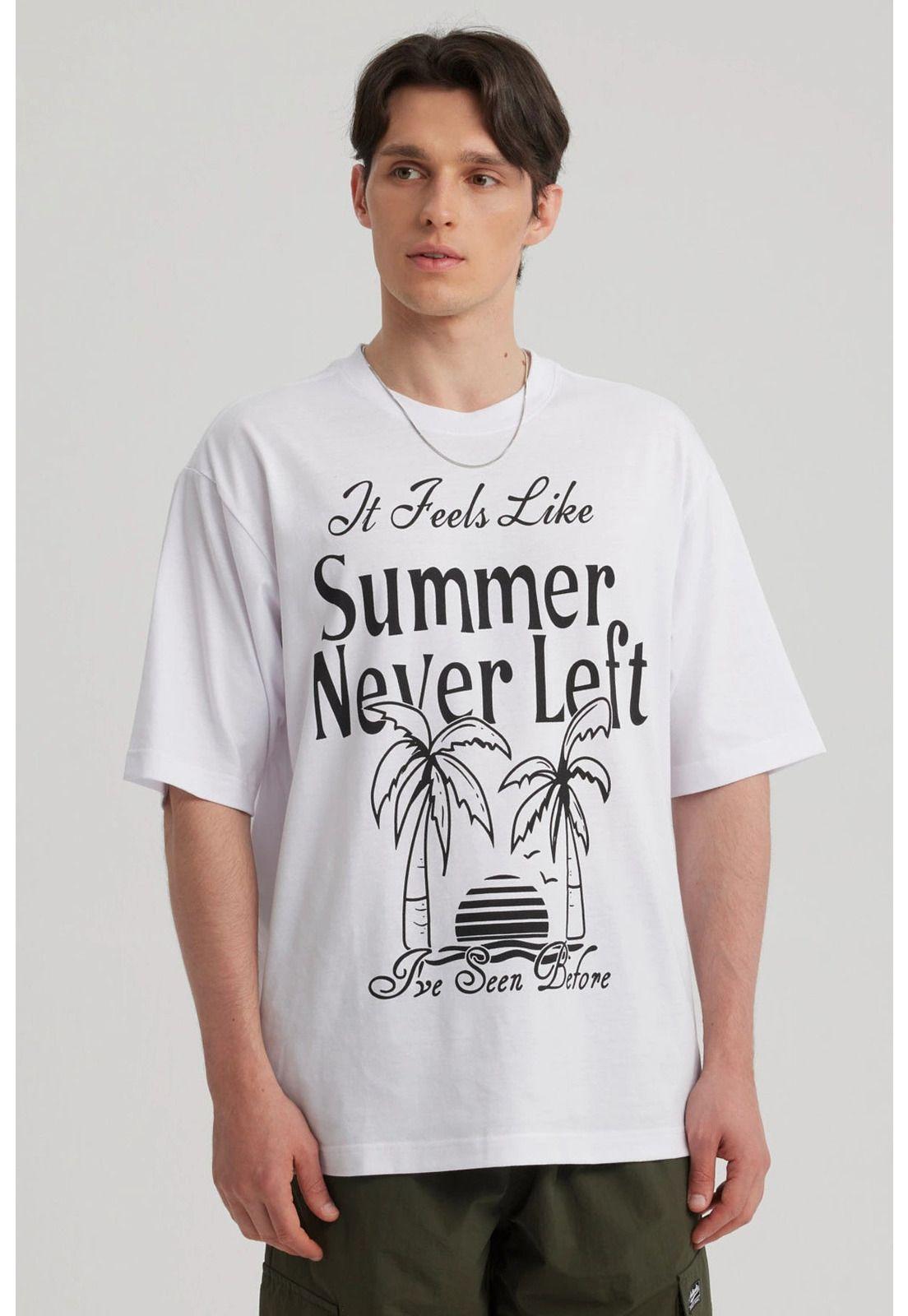 Polera Hombre Print Oversize Blanco-0