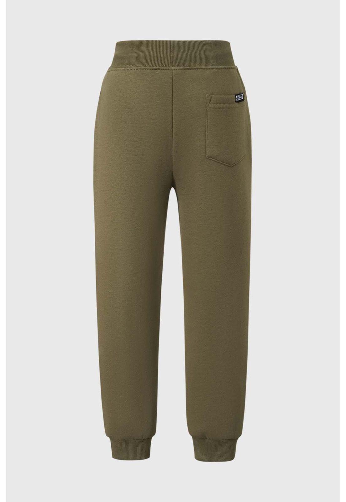 Pantalón Buzo Niño Jogger Print Verde-1