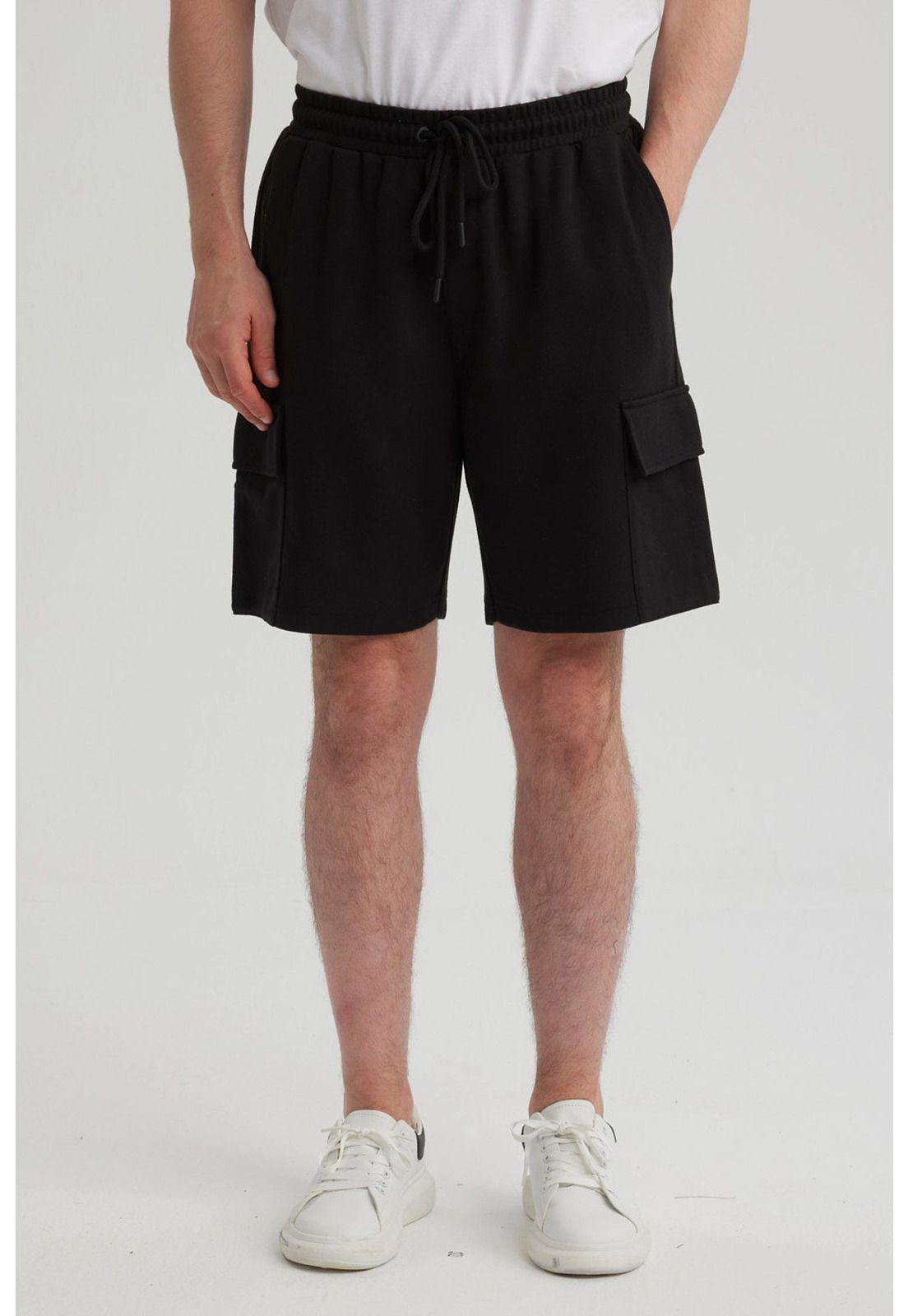 Bermuda Hombre Cargo Negro - lll-3