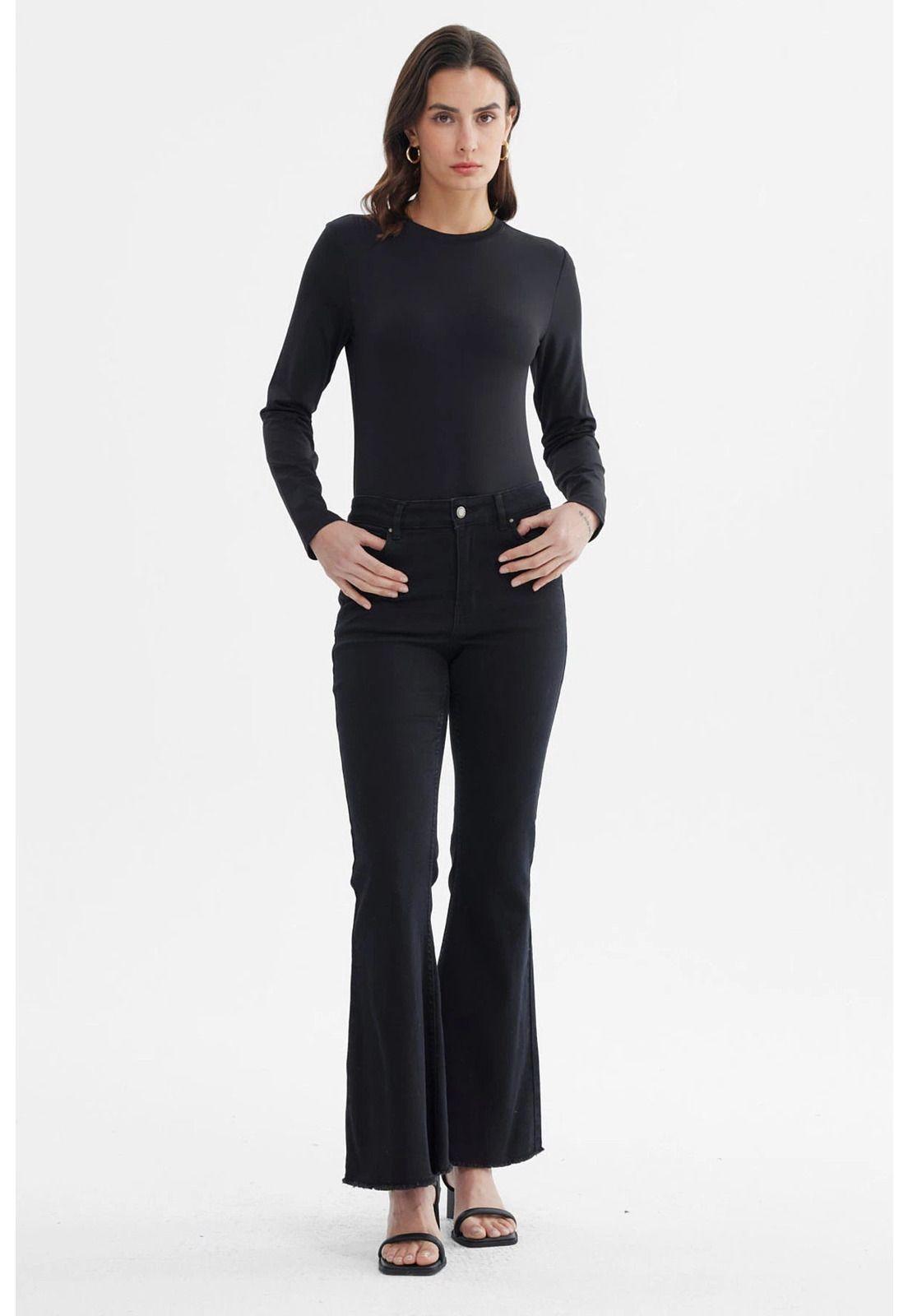 Polera Mujer Wide Leg Negro-3