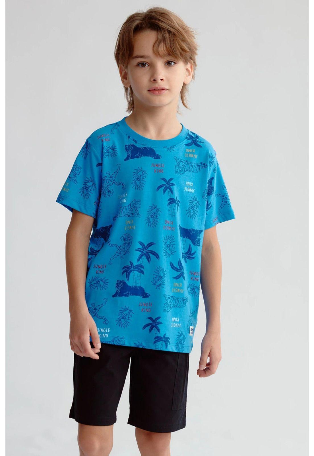 Polera Niño Full Print Azul Claro-0