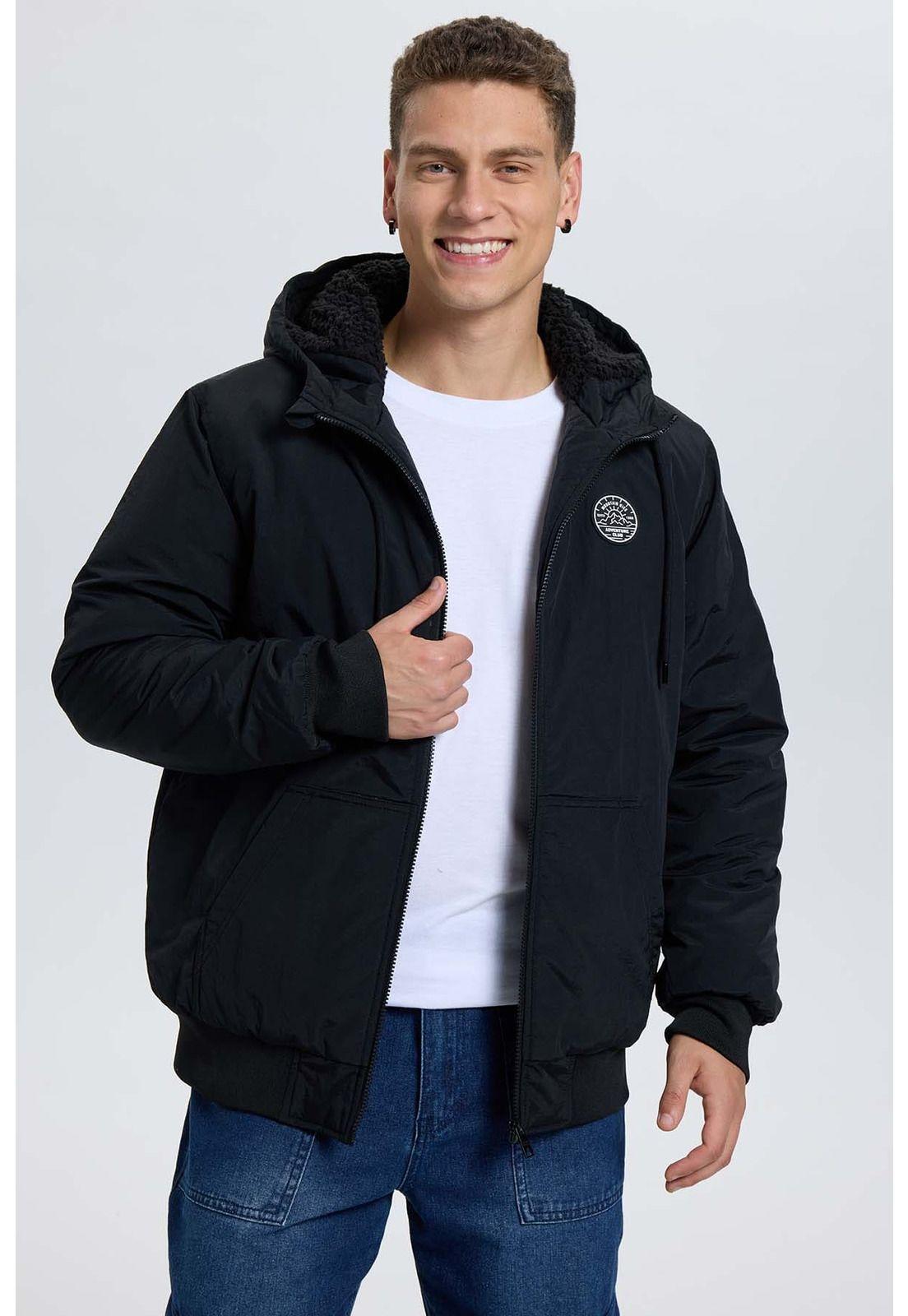 Chaqueta Hombre Gorro Negro-0