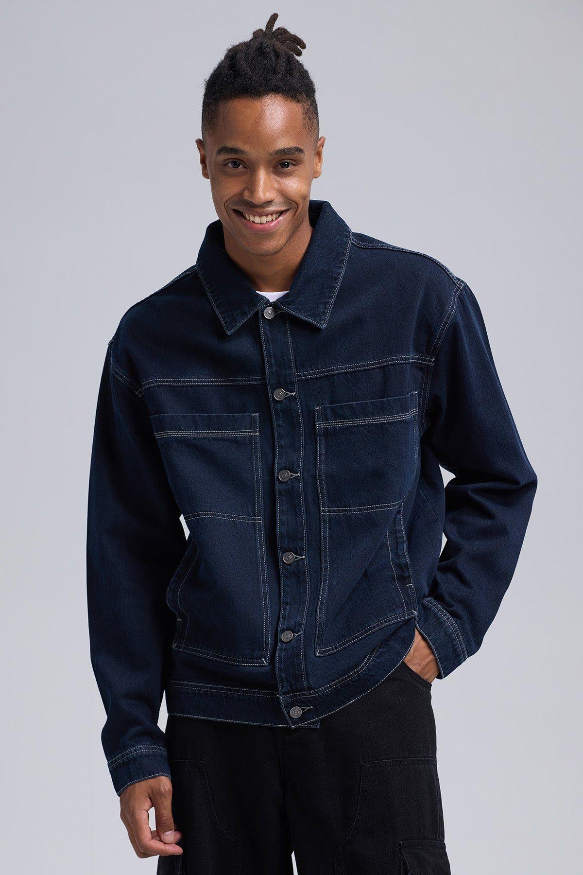 Chaqueta Hombre Denim Azul Indigo-0