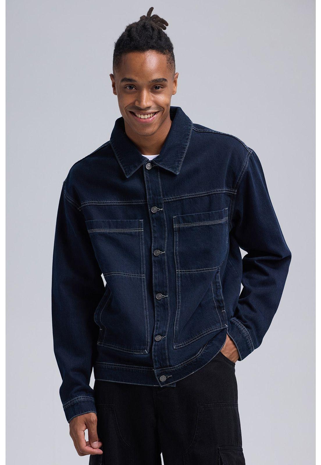 Chaqueta Hombre Denim Azul Índigo-0