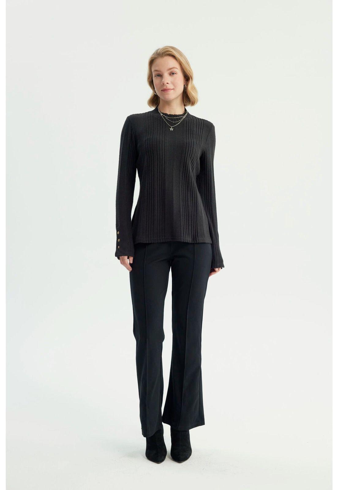 Polera Mujer Ajustado Negro - XV-3