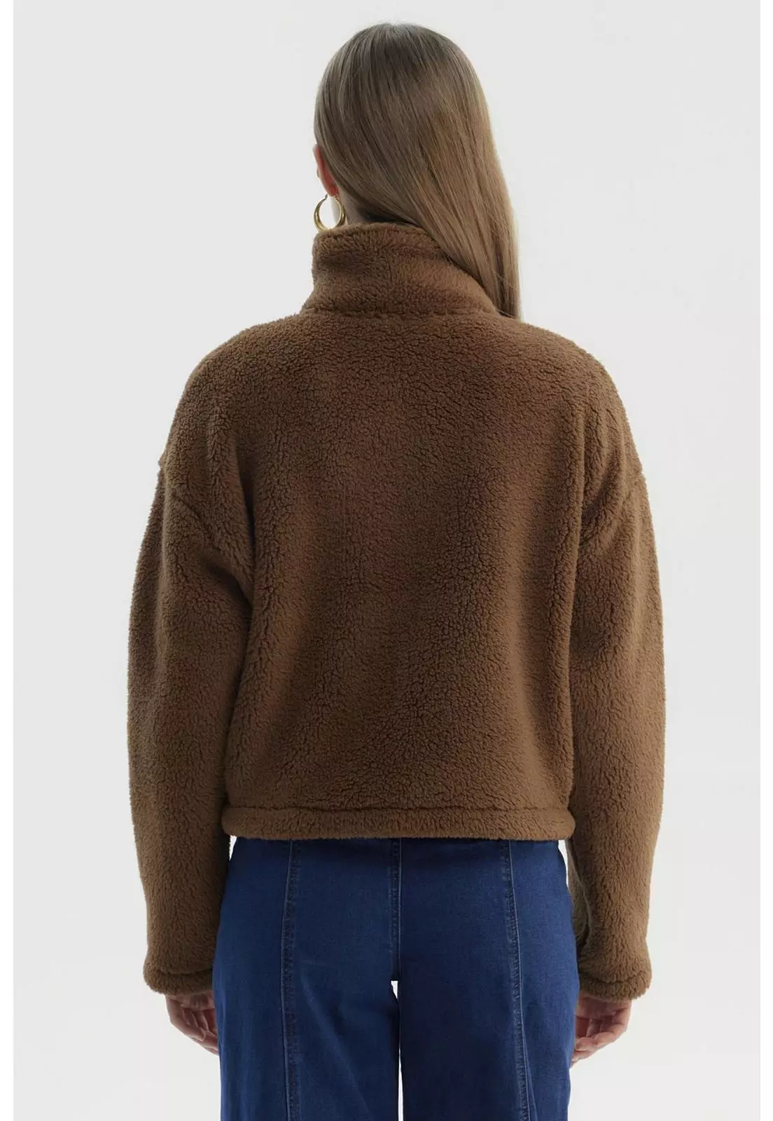 Polar Mujer Peludo Camel Oscuro-2
