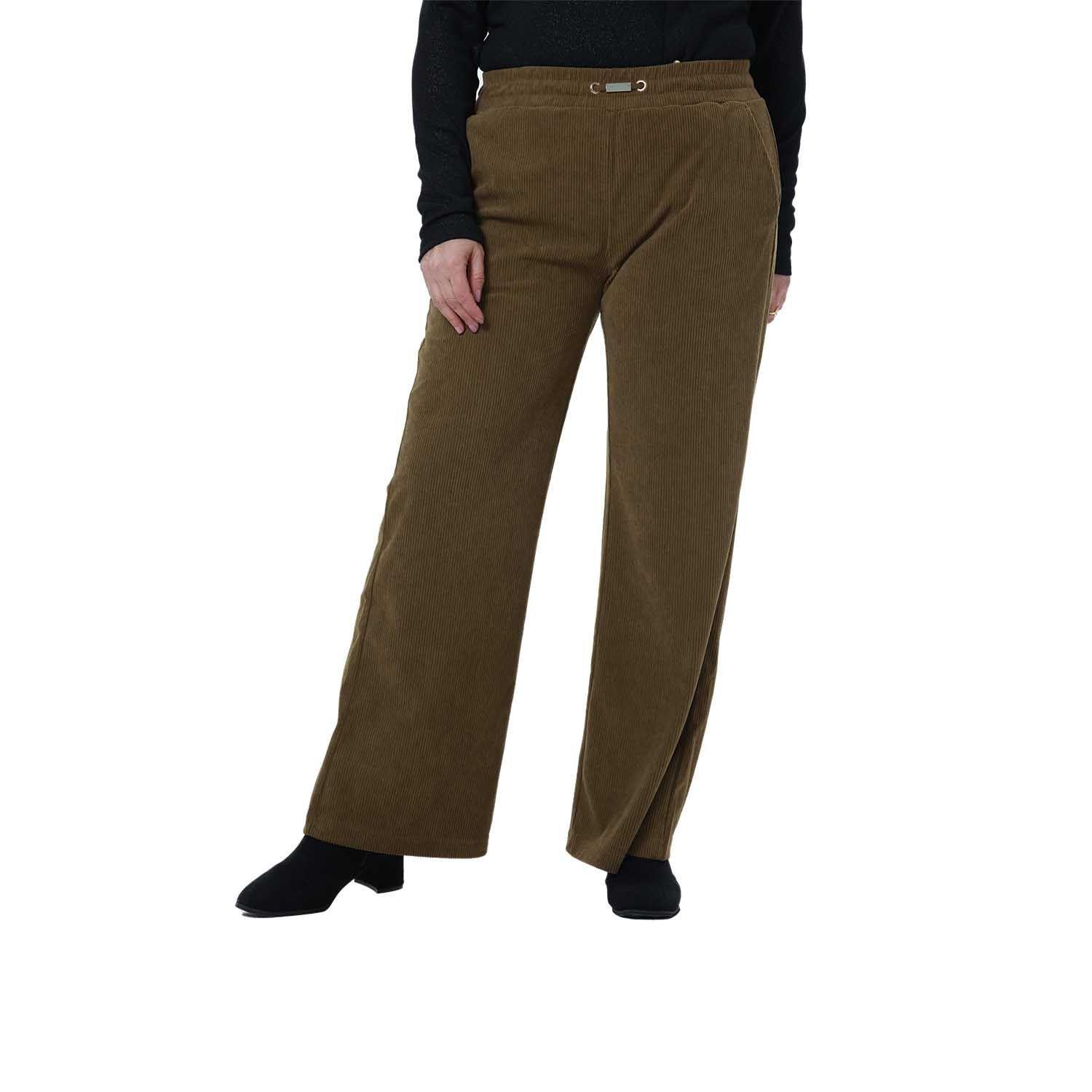 Pantalón Mujer Recto Verde Militar-0