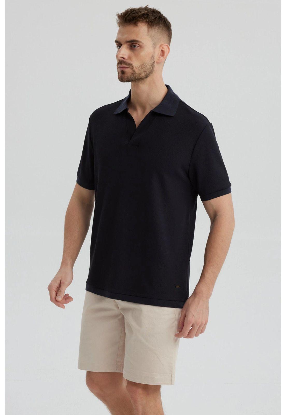 Polera Hombre Textura Azul Marino- ll-1