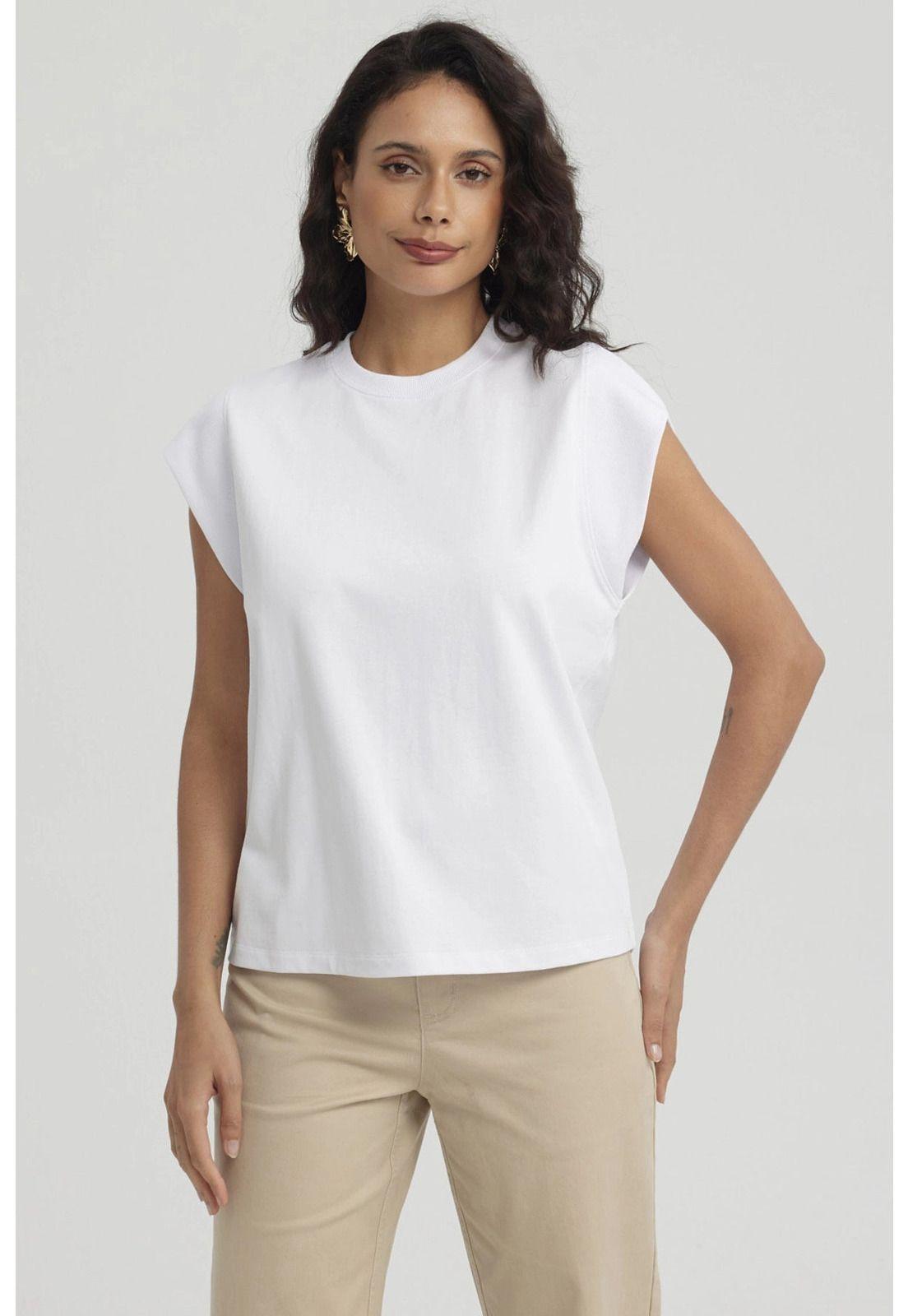 Polera Mujer Aplicación Rib Blanco-0