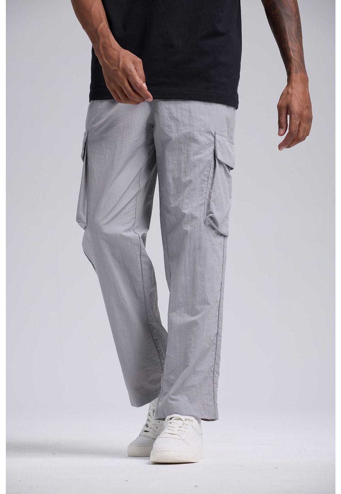 Pantalón Hombre Cargo Taslan Gris-0