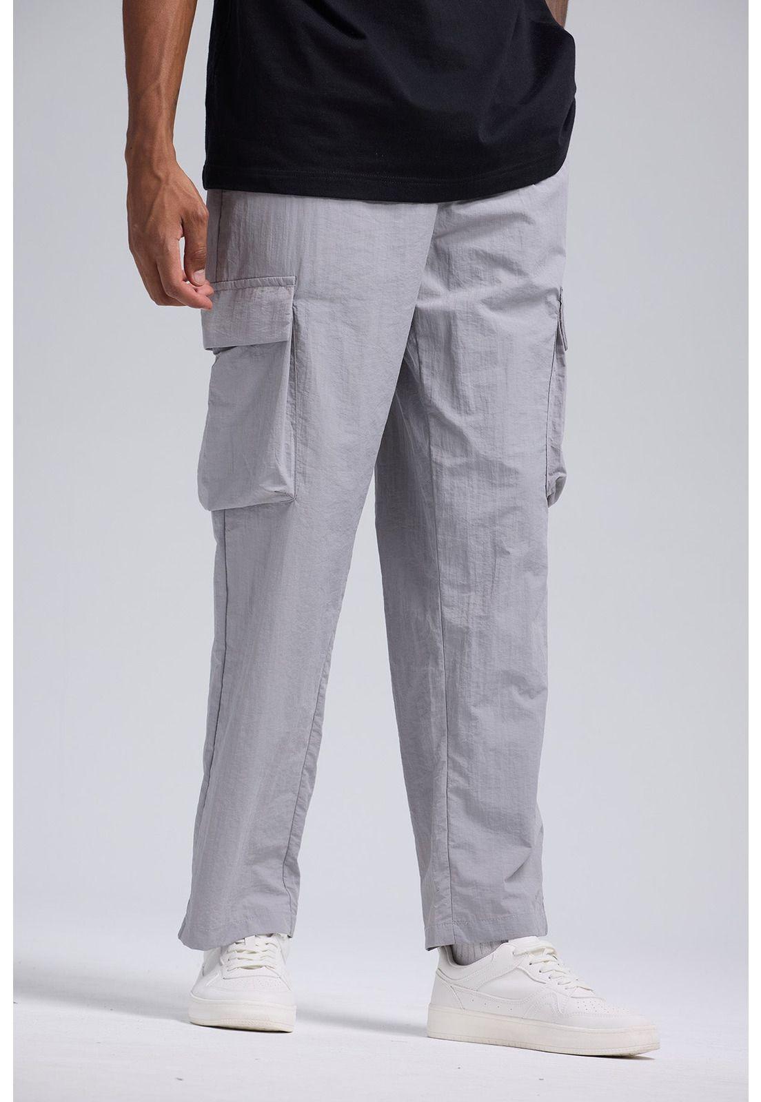 Pantalón Hombre Cargo Taslan Gris-1