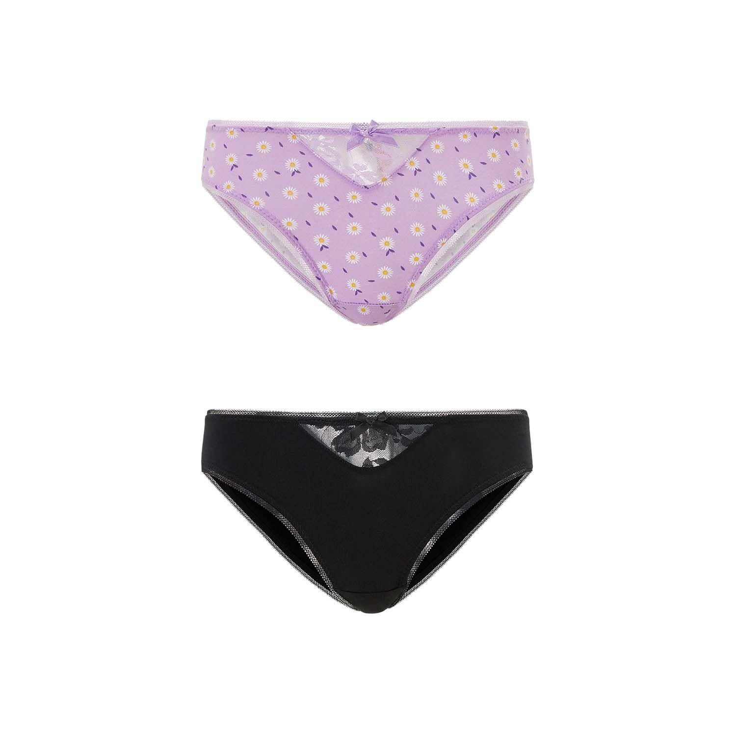 Calzón Mujer Bipack Bikini Estampado Lila Fashion's Park-0