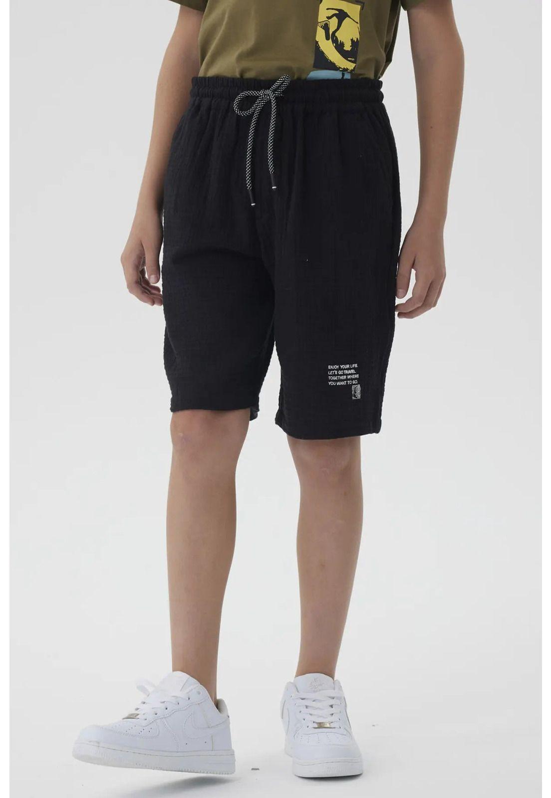Bermuda Niño Textura Negro-4