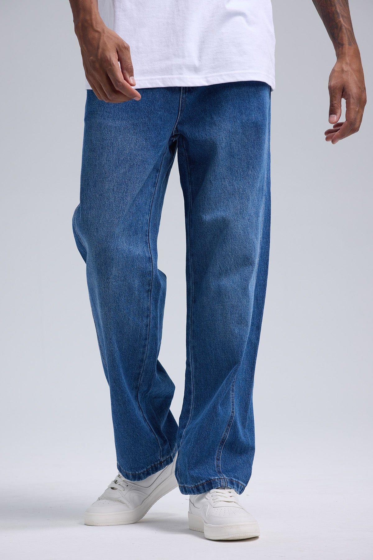 Jeans Hombre Baggy Detalle Azul Oscuro-0