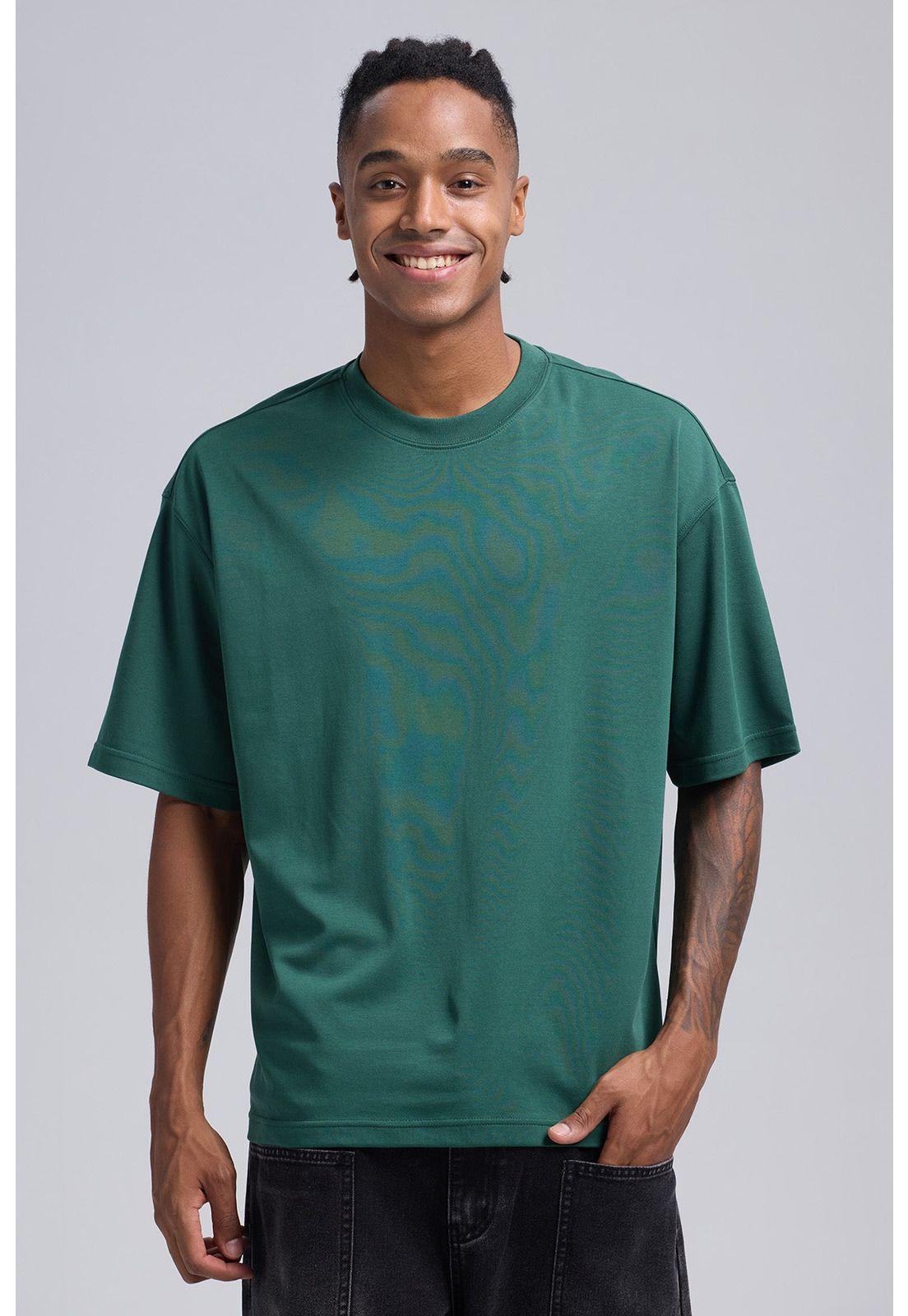 Polera Hombre Loose Fit Verde - ll-0