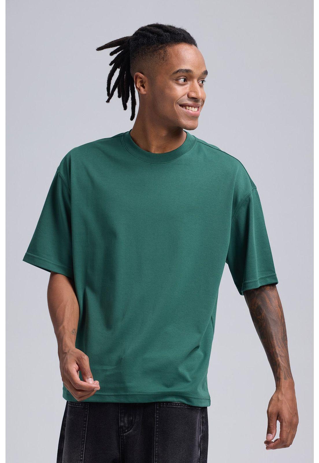 Polera Hombre Loose Fit Verde - ll-1